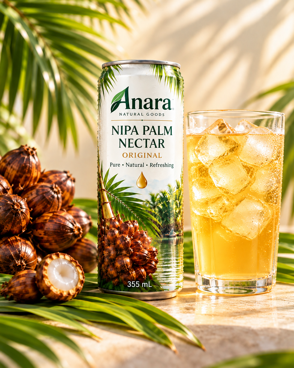 ANARA FRESH NIPA PALM NECTAR – ORIGINAL | CASE OF 24 CANS × 355 mL