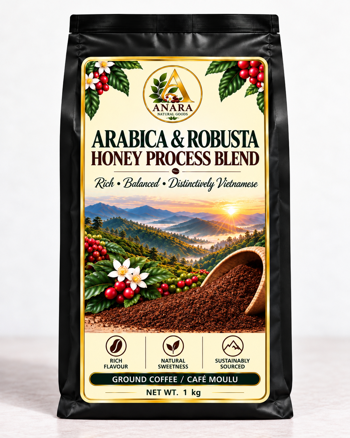 Anara Arabica & Robusta Honey Process Blend - 1 KG