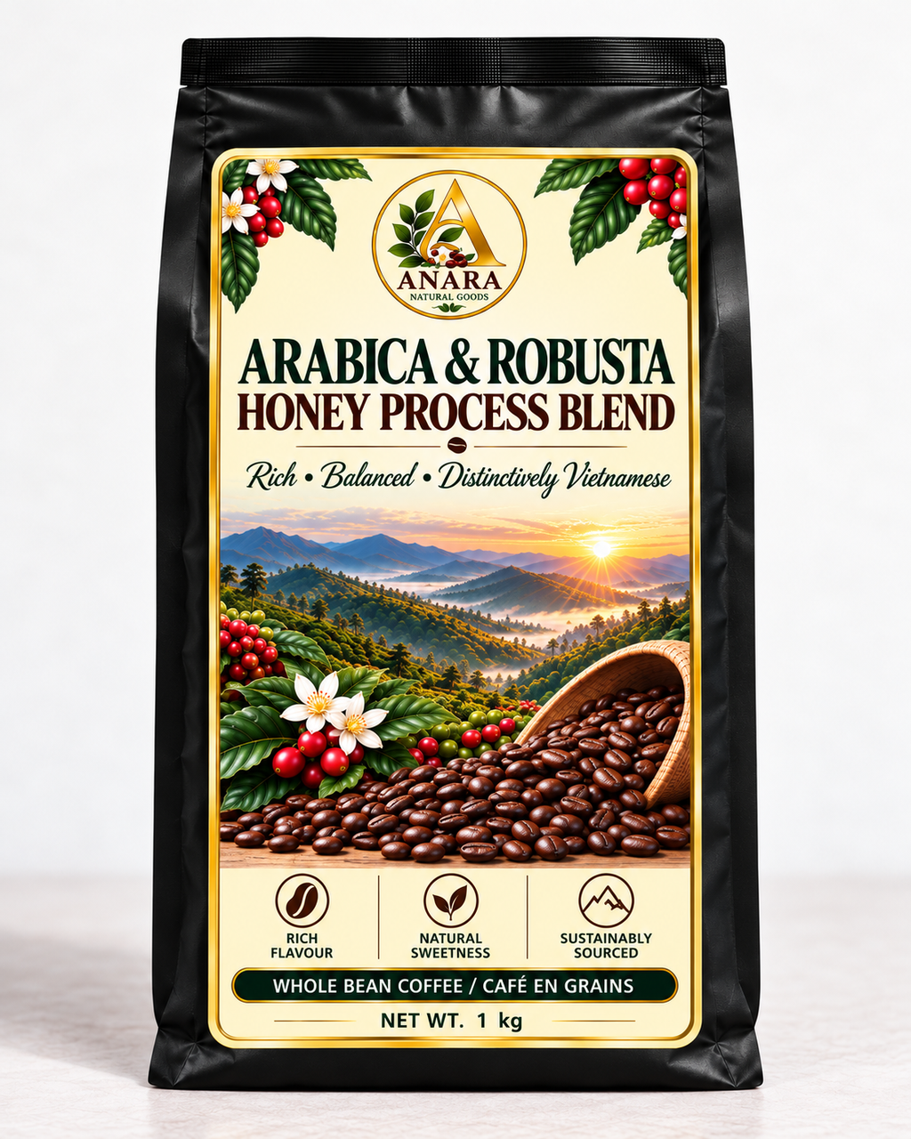 Anara Arabica & Robusta Honey Process Blend - 1 KG