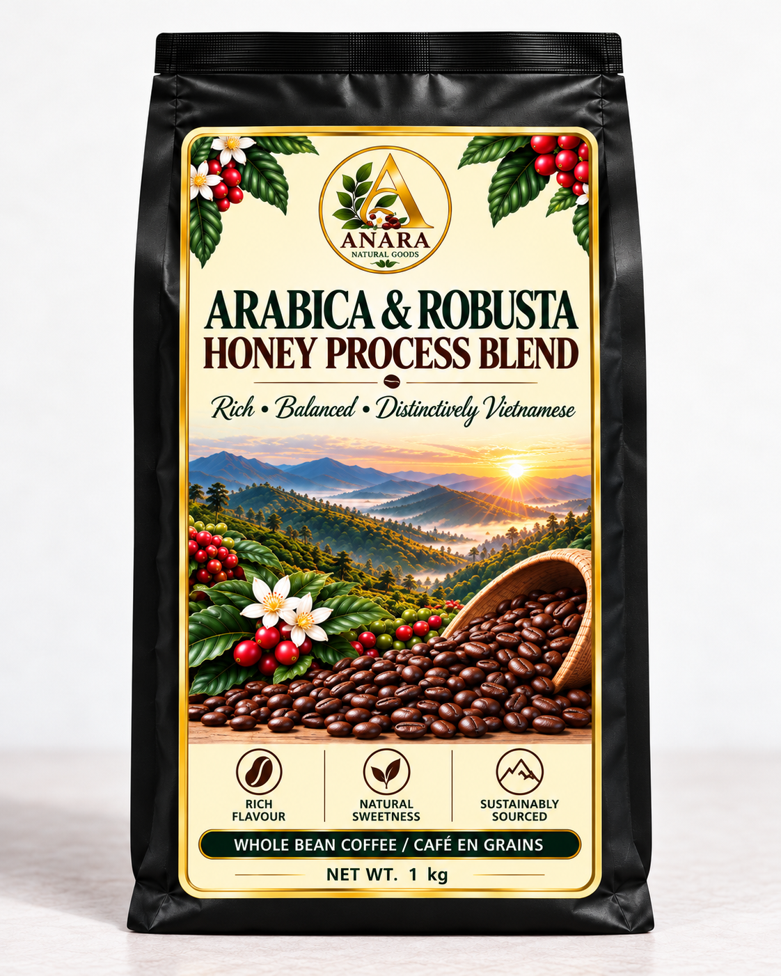 Anara Arabica & Robusta Honey Process Blend - 1 KG