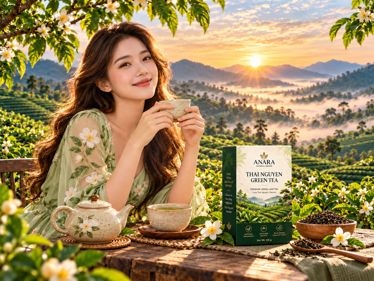 Anara Premium Thai Nguyen Green Tea – Loose Leaf, 100 g