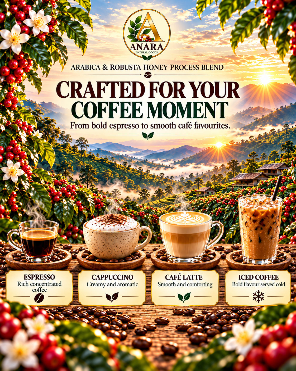 Anara Arabica & Robusta Honey Process Blend - 1 KG